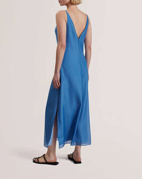 TED BAKER FAYDA Organza Scoop Neck Midi Dress