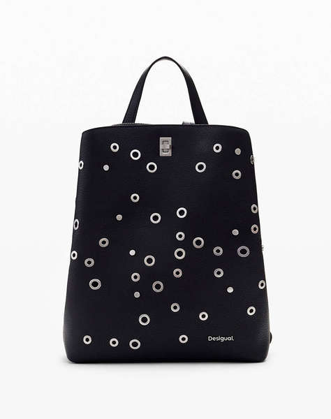 DESIGUAL D2 BACK_REBEL SUMY BLACK ДАМСКА ЧАНТА (Размери: 27 x 34 x 12.5см)