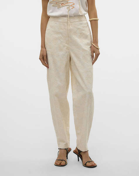 VERO MODA VMELINE HW TAPERED EMBR ANKLE PANTS