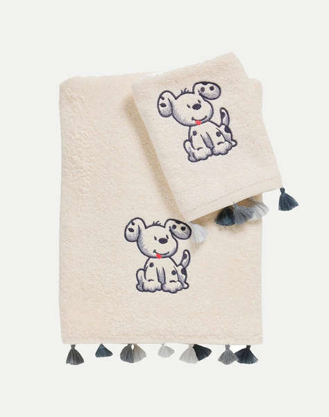 DAS 4965 КОМПЛЕКТ ОТ 2 БРОДИРАНИ КЪРПИ BABY SMILE (Размери : 30 x 50 & 70 x140)