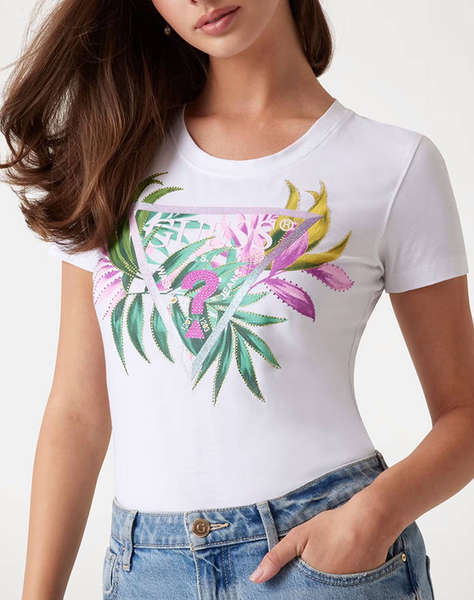 GUESS CN SS LEAF TRIANGLE TEE ДАМСКА ТЕНИСКА
