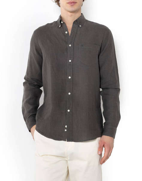 THE BOSTONIANS РИЗА REGULAR FIT Plain LINEN Button-down Regular Fit