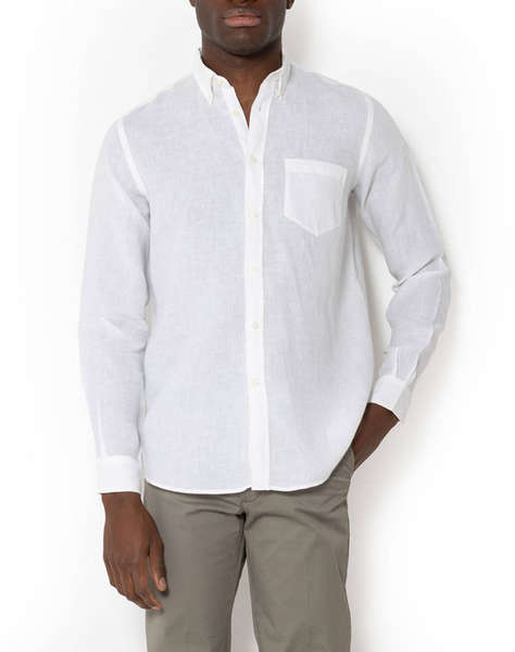 THE BOSTONIANS РИЗА REGULAR FIT Plain LINEN Button-down Regular Fit