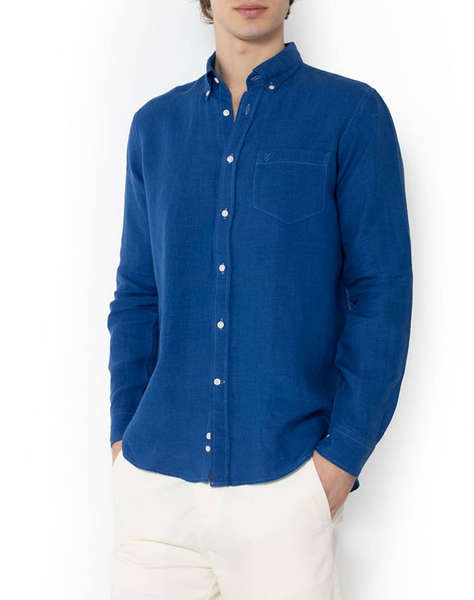 THE BOSTONIANS РИЗА REGULAR FIT Plain LINEN Button-down Regular Fit