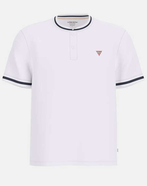 GUESS JEANS GJ SS CN REG HENLEY - ORGANIC CO SLUB JERSEY МЪЖКА ТЕНИСКА