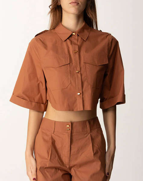 GUESS MARCIANO PAT CROPPED SHIRT - LIGHT STR COTTON POPELIN 110 ДАМСКА РИЗА