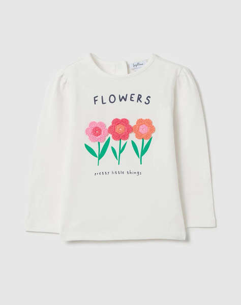 OVS T-SHIRT W/CROCHET FLOWERS