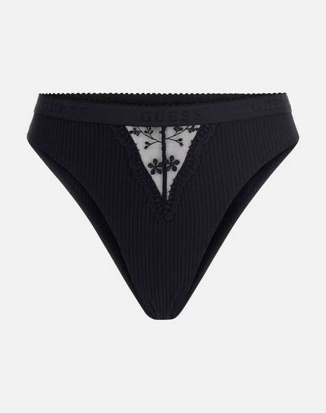 GUESS LIVIA THONG - NYLON 2X1 LIGHT RIB 200 ДАМСКО БЕЛЬО