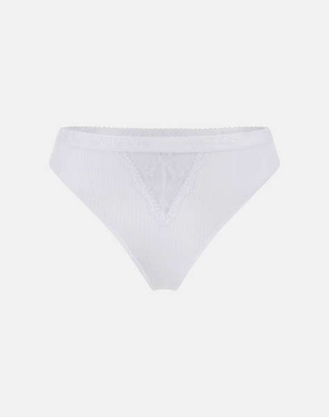GUESS LIVIA THONG - NYLON 2X1 LIGHT RIB 200 ДАМСКО БЕЛЬО