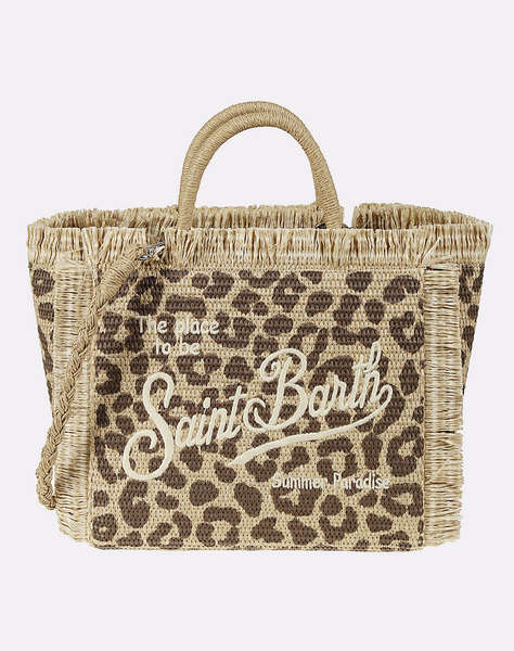 MC2 COLETTE STRAW N-STRAW BAG WITH HANDLE-LEOPARD 18 EMB (Размери: 26 x 23 x 15 см.)