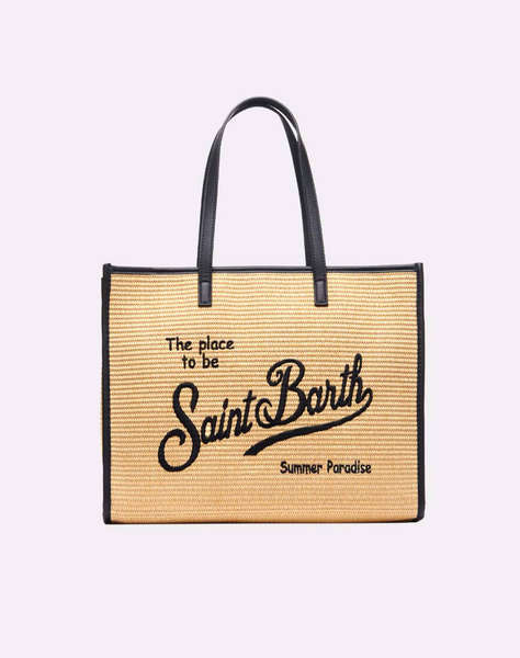 MC2 VIVIAN STRAW STRAW SHOULDER BAG WITH PIPING (Размери: 38 x 30 x 14см.)
