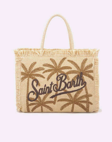 MC2 VANITY STRAW N-STRAW BAG WITH HANDLE-PALM 18 EMB (Размери: 33 x 27см.)
