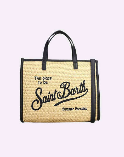 MC2 VIVIAN MID STRAW STRAW HANDBAG WITH PIPING (Размери: 28 x 23см.)