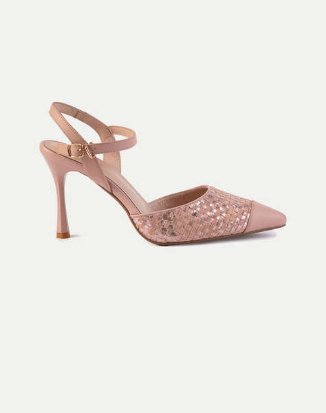 19V69 WOMEN''S SHOES HIGH HEEL SLINGBACK PUMP LEA. V1969