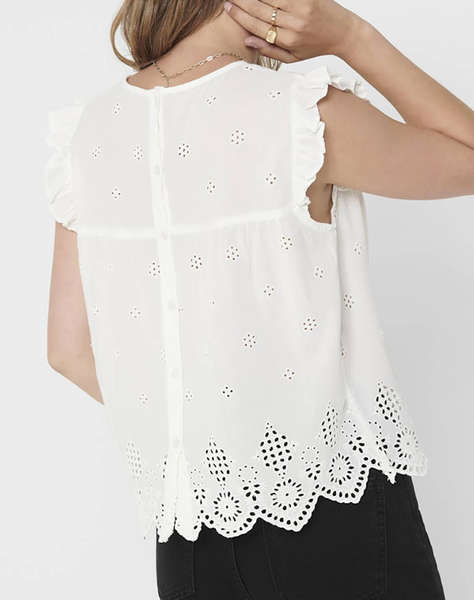 ONLY ONLSILLA LIFE S/L FRILL TOP WVN NOOS