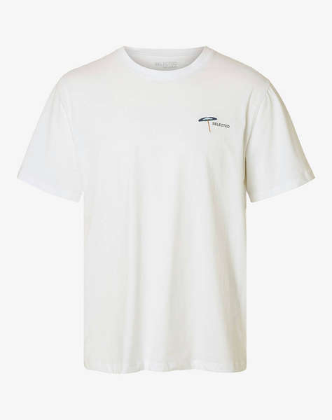 SELECTED SLHASPEN EMB SS O-NECK TEE