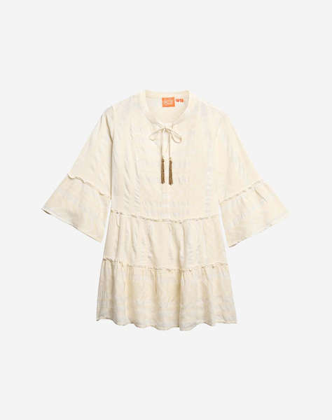 SUPERDRY D2 OVIN IBIZA LS TIERED MINI DRESS ДАМСКА РОКЛЯ