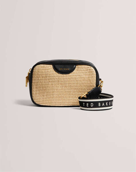 TED BAKER BARDAS Webbing Faux Raffia Camera Crossbody Bag (Размери: 21 x 15 x 6см.)