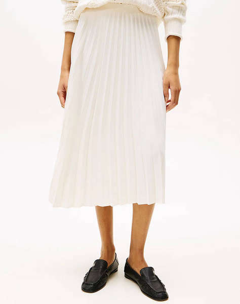 TOMMY HILFIGER FLUID PLEATED PULL ON MIDI SKIRT
