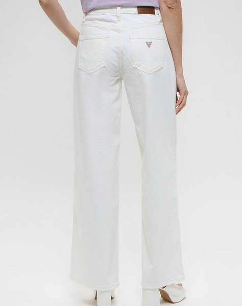 GUESS JEANS GJ G11 WIDE LEG - ECO REGEN CO AGATE STR WHITE ДАМСКИ ПАНТАЛОНИ