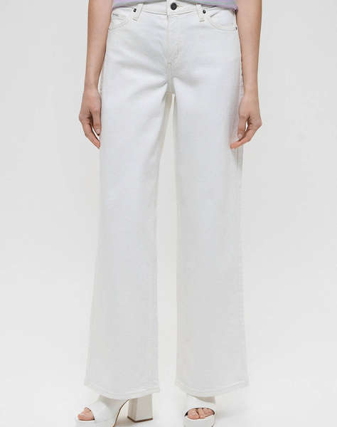 GUESS JEANS GJ G11 WIDE LEG - ECO REGEN CO AGATE STR WHITE ДАМСКИ ПАНТАЛОНИ