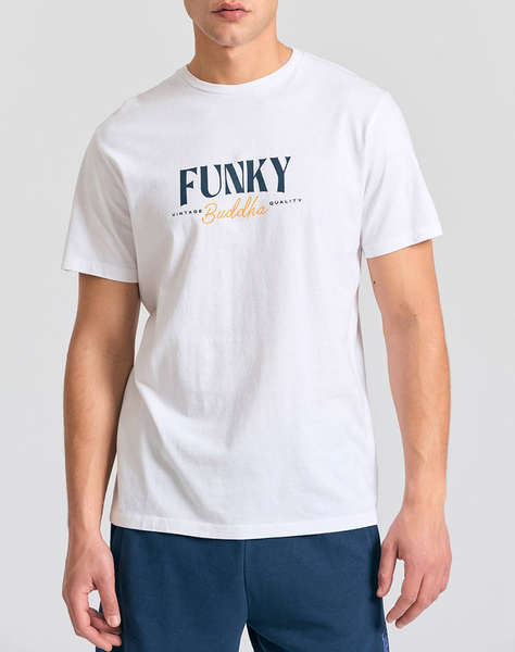 FUNKY BUDDHA Мъжка блуза с къс ръкав и печат