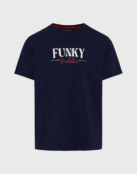 FUNKY BUDDHA Мъжка блуза с къс ръкав и печат