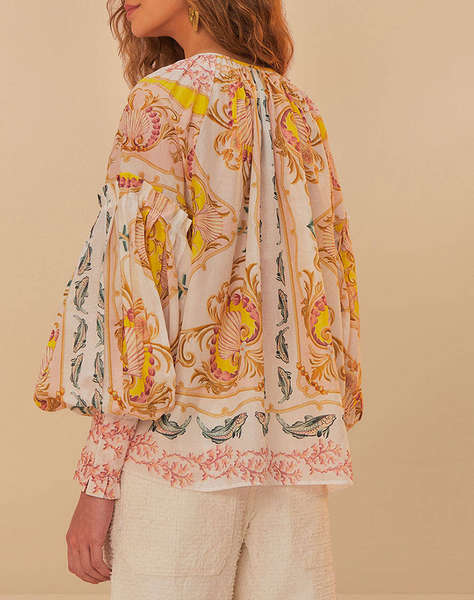 FARM RIO MARITIME MAGIC OFF-WHITE BLOUSE