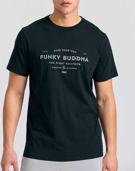 FUNKY BUDDHA Мъжка блуза с къс ръкав и печат