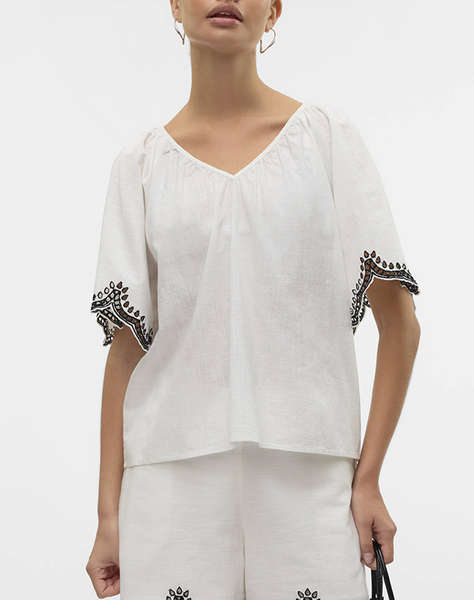 VERO MODA VMDIANA 2/4 V-NECK TOP WVN BTQ