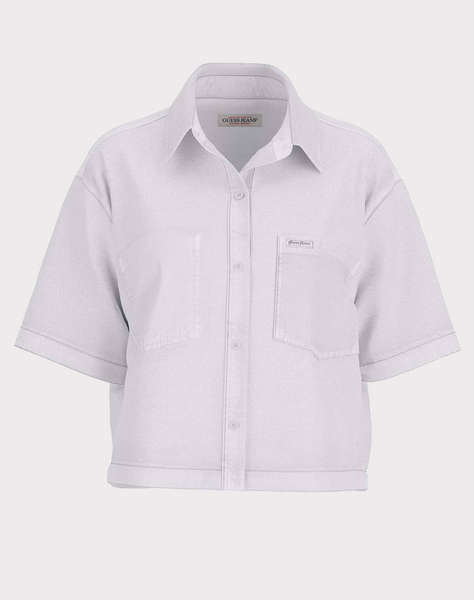 GUESS JEANS GJ BOXY SS SHIRT - ECO ORG CO NATURAL RG WHITE WOMEN''S SHIRT