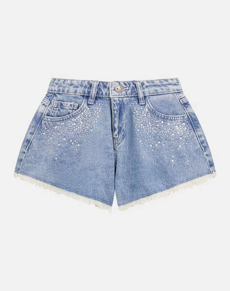 GUESS RIGID DENIM SHORTS - RIGID DENIM_10.5 OZ CHILDREN''S SHORTS GIRL