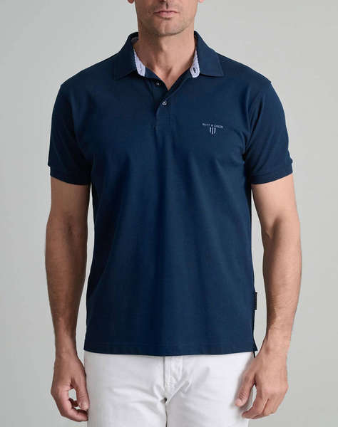 NAVY&GREEN BLOUSE POLO