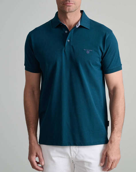 NAVY&GREEN BLOUSE POLO