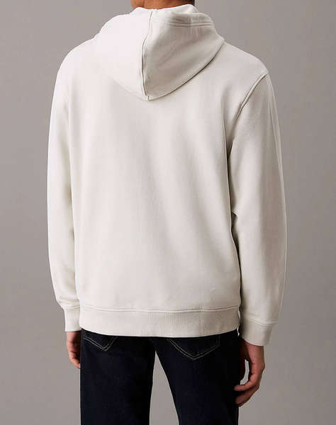 CALVIN KLEIN JEANS WOVEN LABEL ZIP THROUGH HOODIE