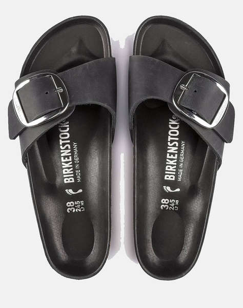 BIRKENSTOCK F25 LEATHER MADRID BIG BUCKLE LEOI BLACK HEX 35 - 43 NARROW CORE ESSENTIAL ДАМСКИ ОБУВКИ