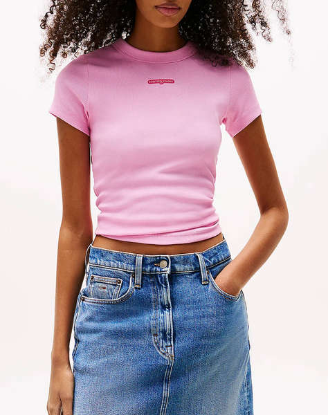 TOMMY JEANS TJW SLIM SCRIPT LABEL SS TEE EXT