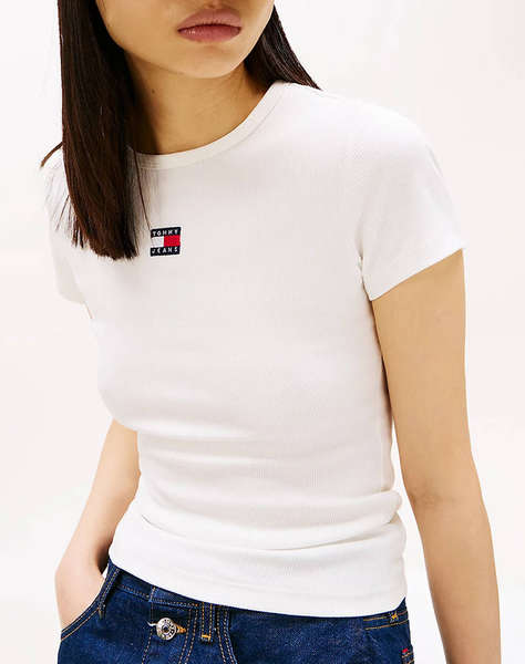 TOMMY JEANS TJW SLIM BADGE RIB TEE