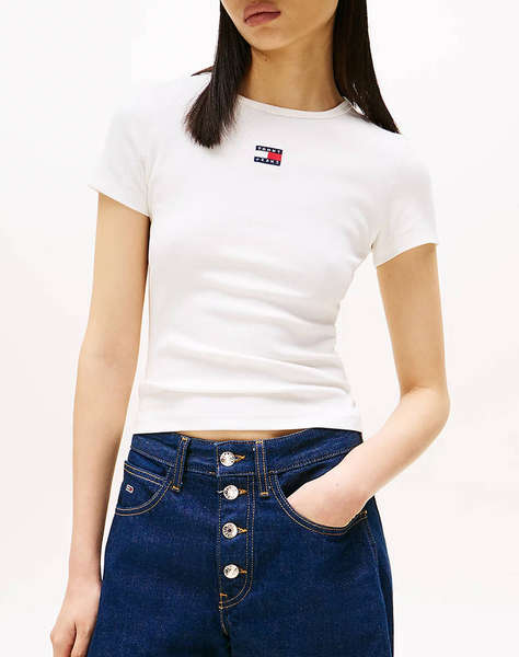 TOMMY JEANS TJW SLIM BADGE RIB TEE