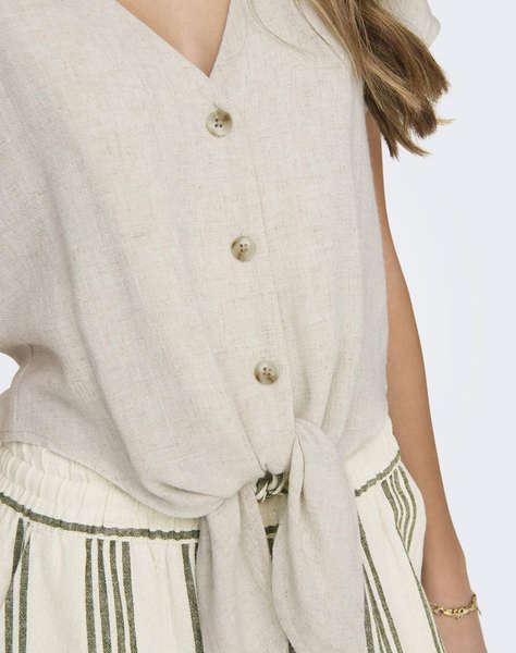 ONLY ONLSIESTA SS KNOT LIN BL SHIRT PNT NOOS