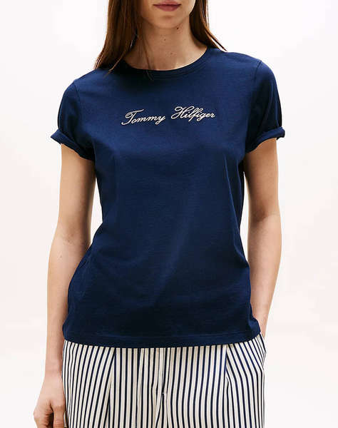 TOMMY HILFIGER LUREX SCRIPT REG C-NK SS TEE