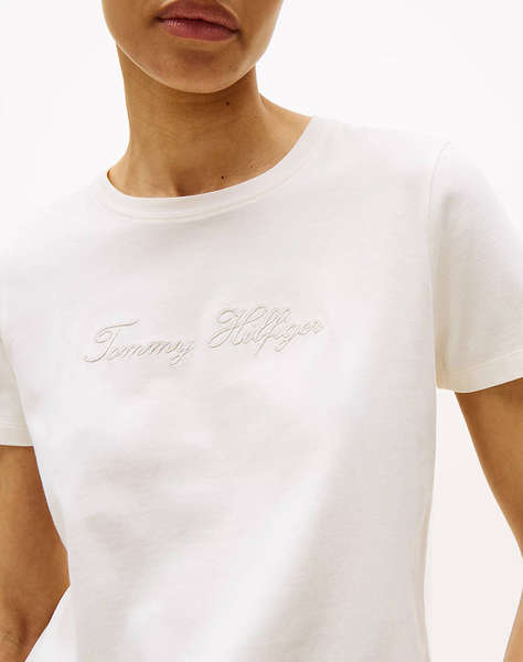 TOMMY HILFIGER LUREX SCRIPT REG C-NK SS TEE