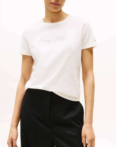 TOMMY HILFIGER LUREX SCRIPT REG C-NK SS TEE