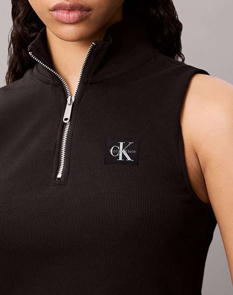 CALVIN KLEIN JEANS A- WOVEN LABEL SL QZ TOP