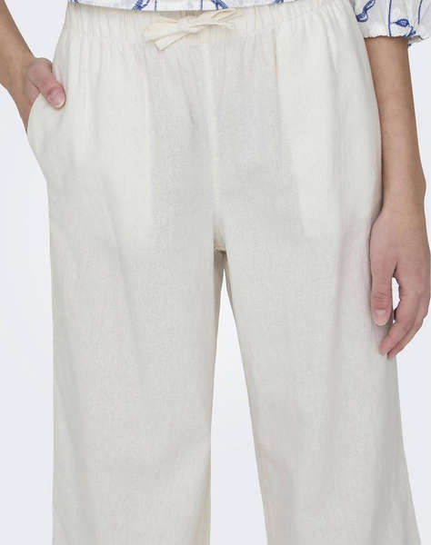 ONLY ONLCARO MW LINEN BL PULL-UP PANT CC PNT