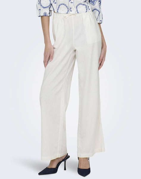 ONLY ONLCARO MW LINEN BL PULL-UP PANT CC PNT
