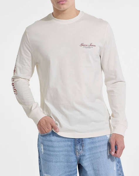 GUESS JEANS GJ CN LS REG PRINT ON SLEEVE МЪЖКА ТЕНИСКА