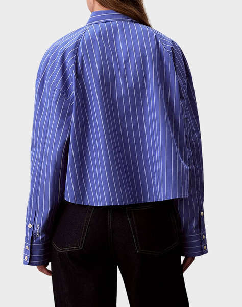 CALVIN KLEIN JEANS YD STRIPE BOXY CROPPED SHIRT