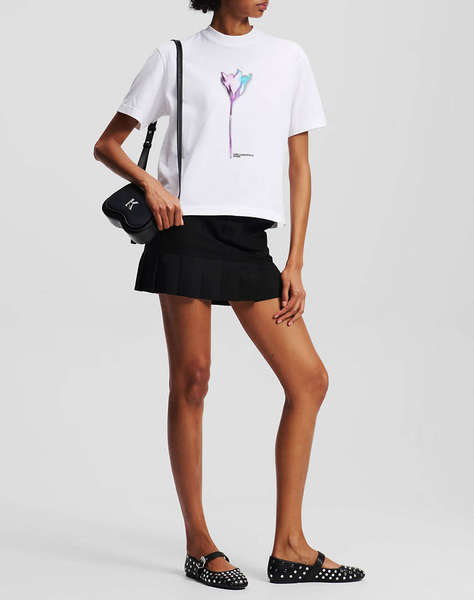 KARL LAGERFELD JEANS KLJ REG FLOWER COLOUR TEE