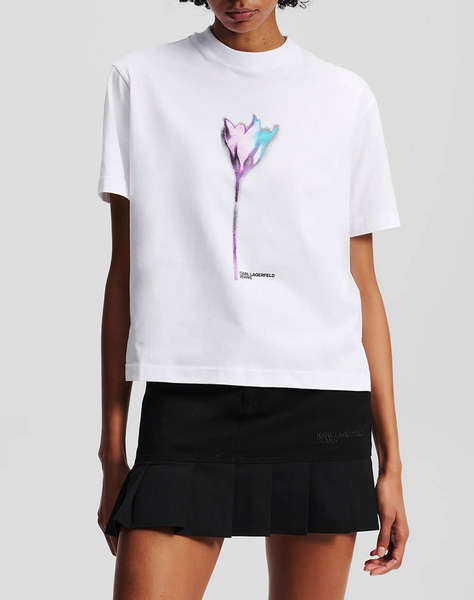 KARL LAGERFELD JEANS KLJ REG FLOWER COLOUR TEE